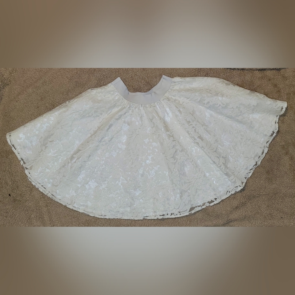 VTG Forever 21 White Floral Jacquard Circle Skirt S NWOT - Picture 2 of 8